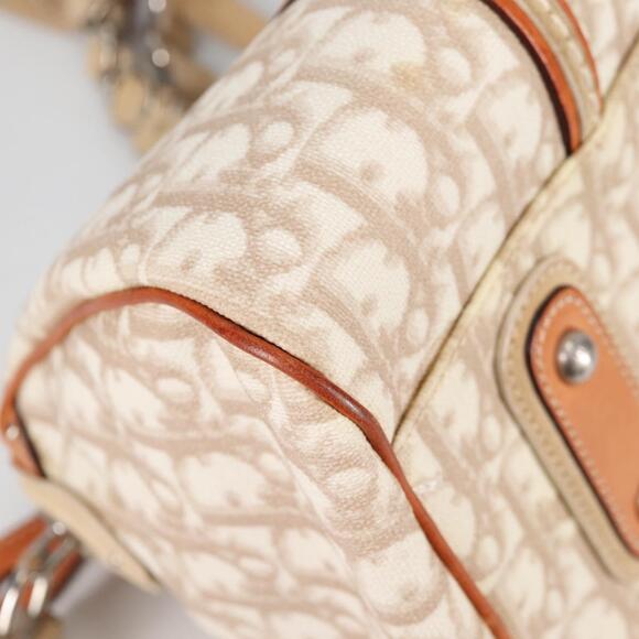 DIOR Trotter Canvas Romantic Hand Bag Pvc Beige Silver - Picture 9 of 13